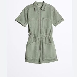 Minty/ kaki jean jumpsuit! Great for a festival or African Safari